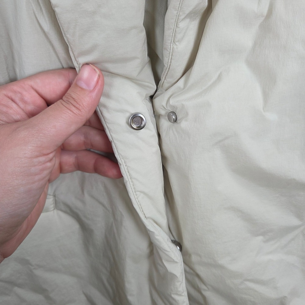 Athleta Puffer Blazer Women Large Beige Quilted Lightweight Professional Jacket - Picture 8 of 11